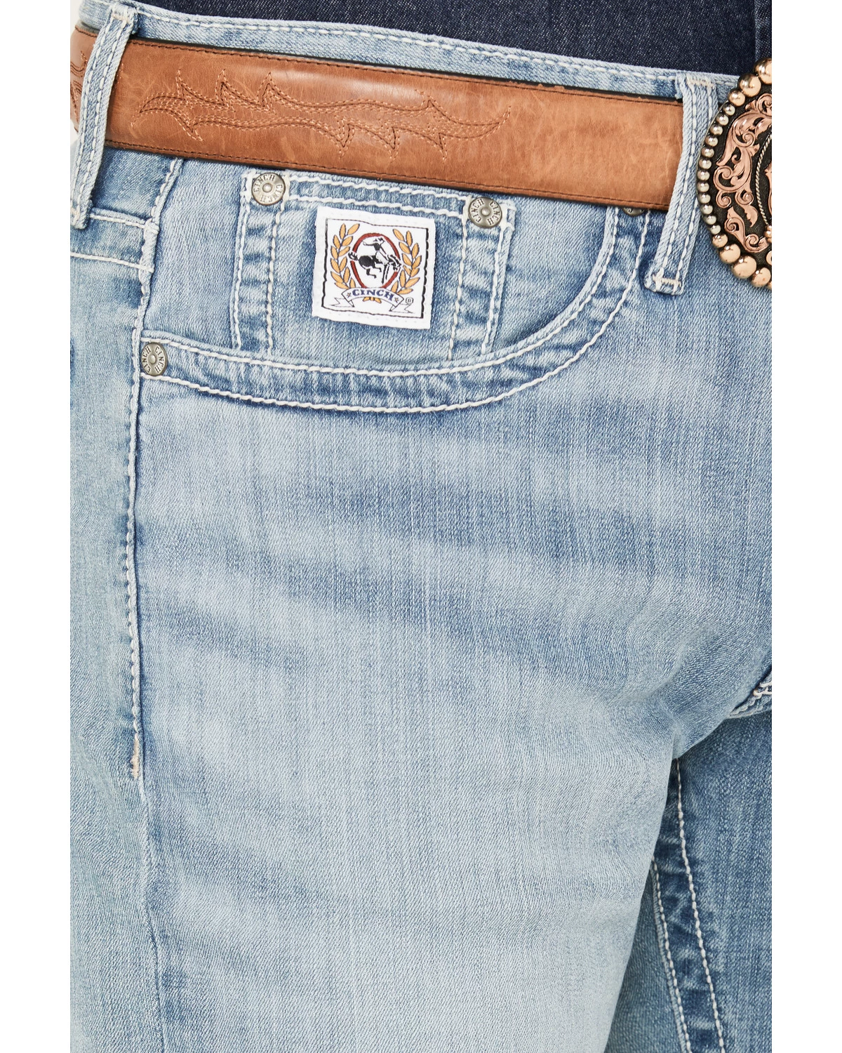 Cinch Men's White Label Light Wash Relaxed Straight Stretch Performance Denim Jeans 4 Cinch Men's White Label Light Wash Relaxed Straight Stretch Performance Denim Jeans - Image 2