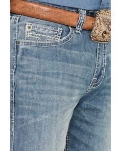 Rock & Roll Denim Men's Double Barrel Light Vintage Wash Relaxed Straight Stretch Jeans -Western Cowboy Clothing Store 2000387623 412 P4