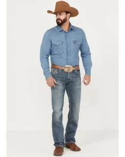Rock & Roll Denim Men's Revolver Light Vintage Wash Slim Straight Stretch Reflex Denim Jeans -Western Cowboy Clothing Store 2000387627 412 P3