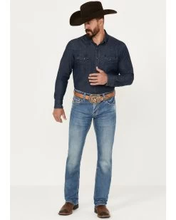 Rock & Roll Denim Men's Rifle Medium Vintage Wash Skinny Stretch ReFlex Denim Jeans -Western Cowboy Clothing Store 2000387630 414 P3