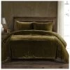 HiEnd Accents Green Stella Faux Silk & Velvet Super Queen 3-Piece Duvet Cover Set -Western Cowboy Clothing Store 2000388475 300 P1