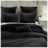 HiEnd Accents Black Stonewashed Cotton & Velvet 3-Piece Full/Queen Quilt Set