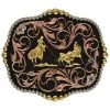 Montana Silversmiths Men's Tri-Color Bullrider Traditional Attitude Buckle