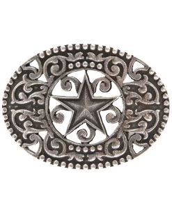 AndWest Men's Antique Pewter Stars & Scrolls Belt Buckle