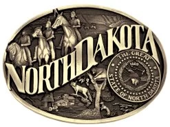 Montana Silversmiths North Dakota State Heritage Attitude Belt Buckle
