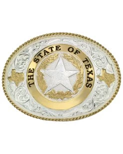 Montana Silversmiths Men's State Of Texas Star Seal Western Belt Buckle
