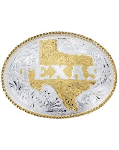 Montana Silversmiths Silver Engraved State Of Texas Western Belt Buckle